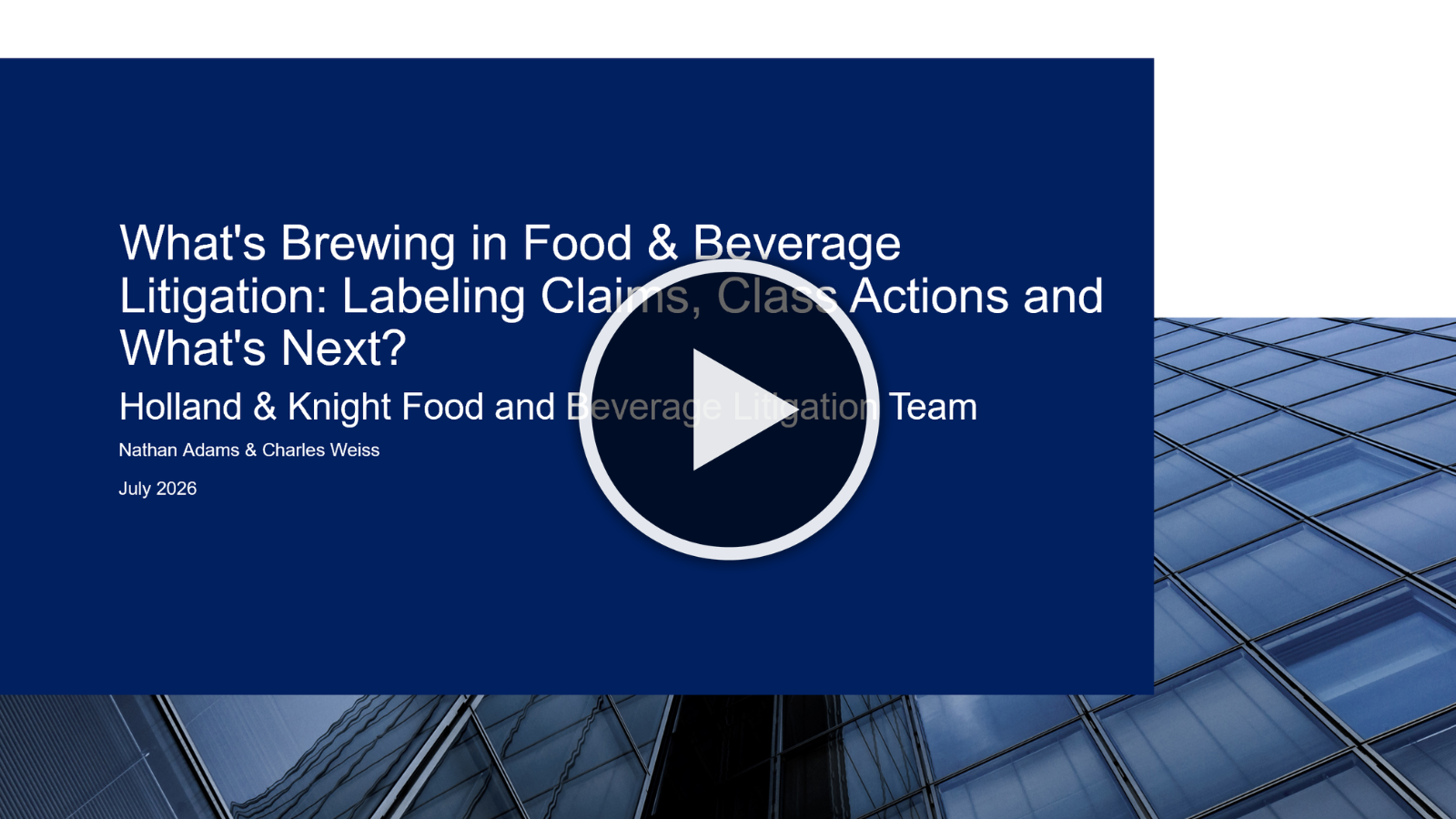 What's Brewing in Food and Beverage
